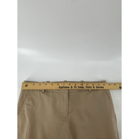 Talbots Petites Women's Flat Front Chino Khaki Crop Pants Back Leg Seam Size 2P - Picture 10 of 14